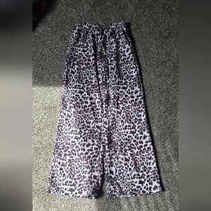 Leopard Print Wide-Leg Pants